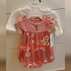 Floral romper with cardigan, Newborn, Carter's baby. NEW WITH TAGS